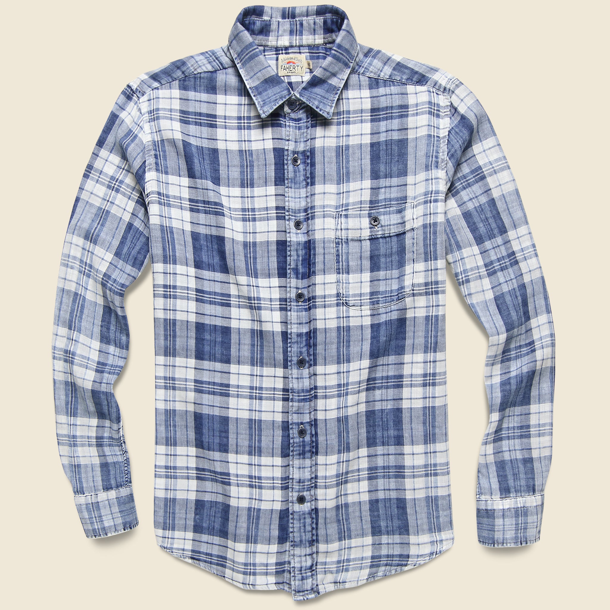 Indigo Seaview Shirt - Nautilus Plaid - Faherty - STAG Provisions - Tops - L/S Woven - Plaid