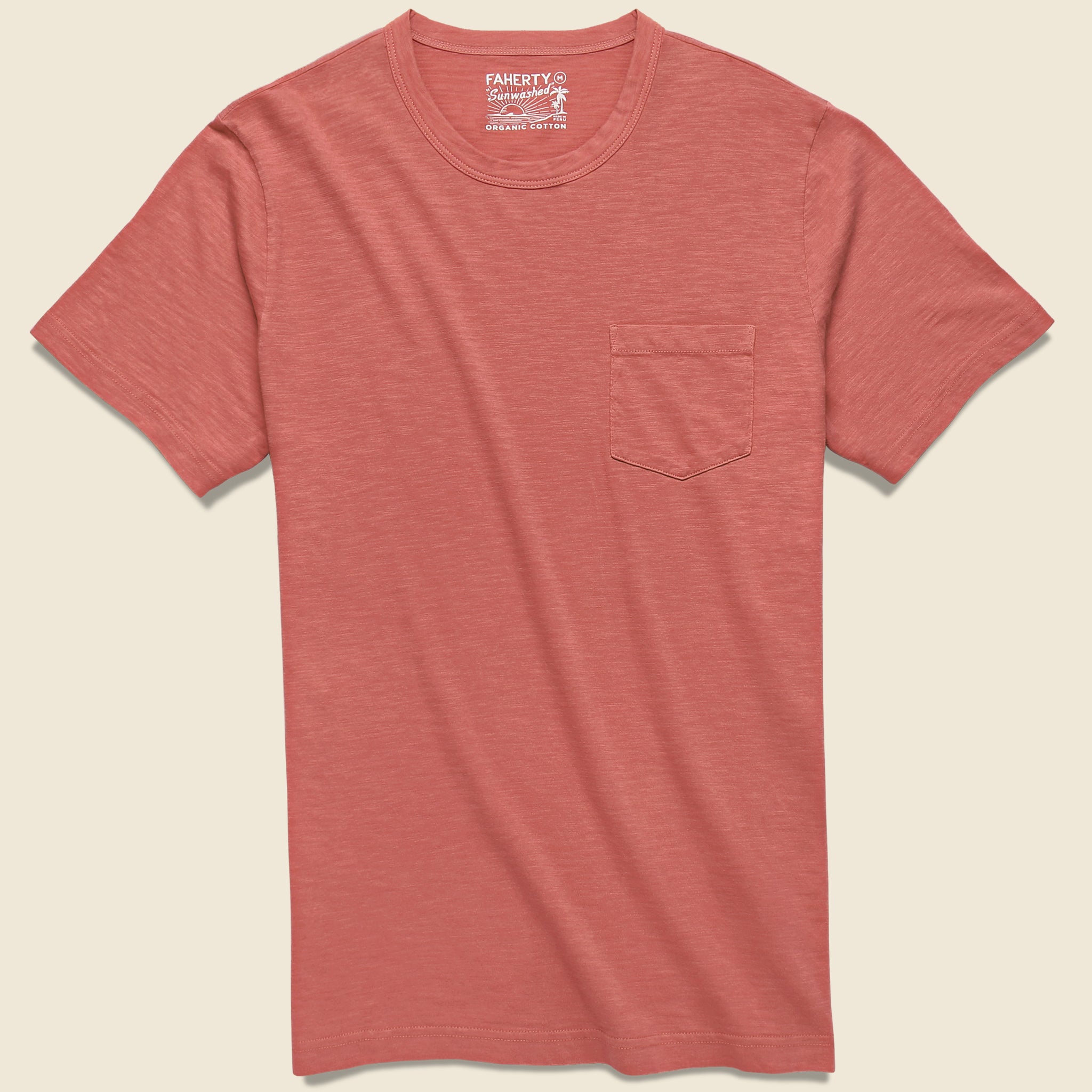Garment Dyed Pocket Tee - Hermosa Red - Faherty - STAG Provisions - Tops - S/S Tee