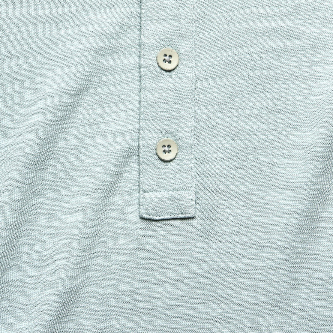 Slub Cotton Henley - Glacier Blue