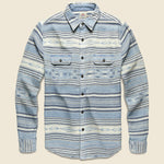 Canyon Overshirt - Indigo Wood Stripe - Faherty - STAG Provisions - Tops - L/S Woven - Overshirt