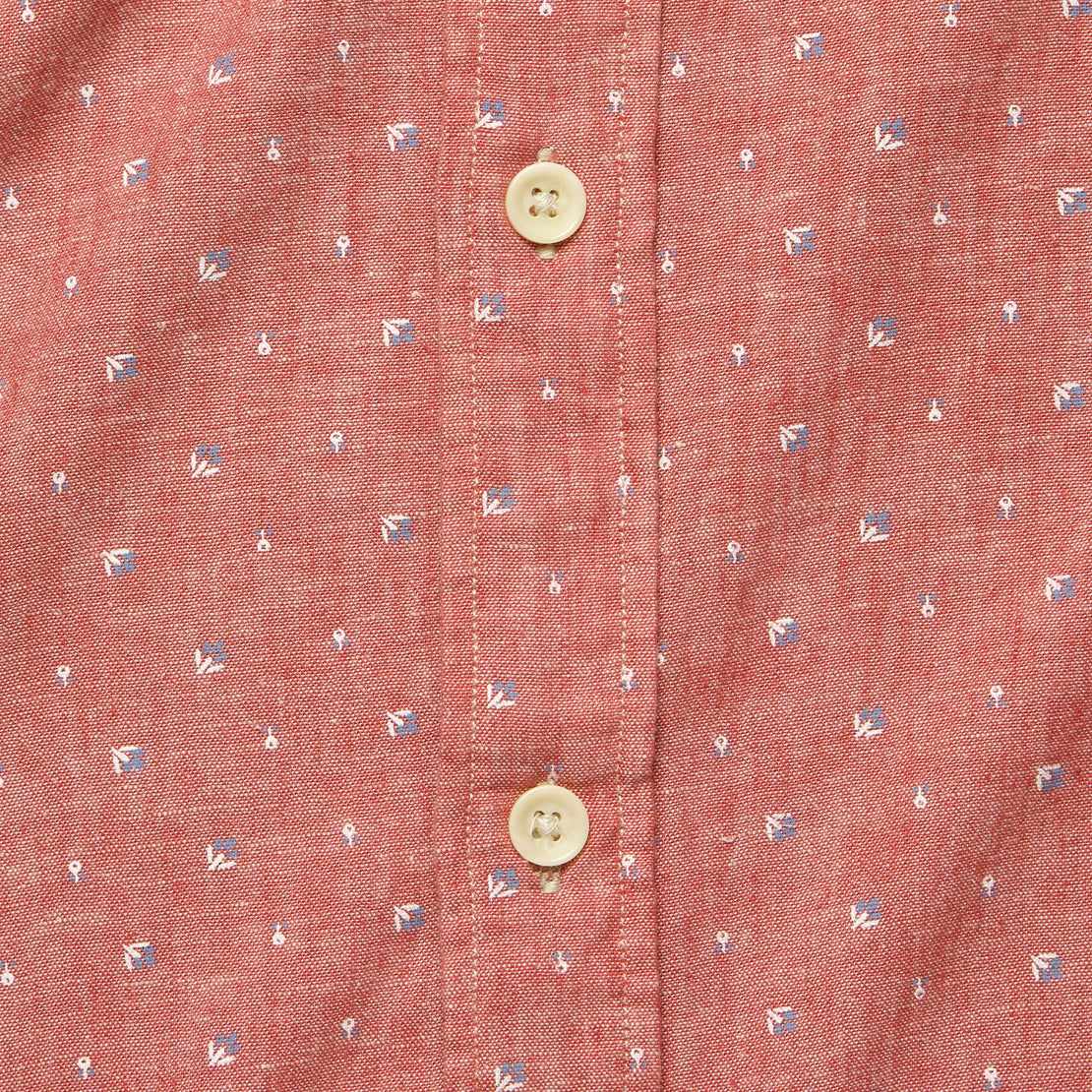 Island Workshirt - Red Native Micro - Faherty - STAG Provisions - Tops - S/S Woven - Other Pattern