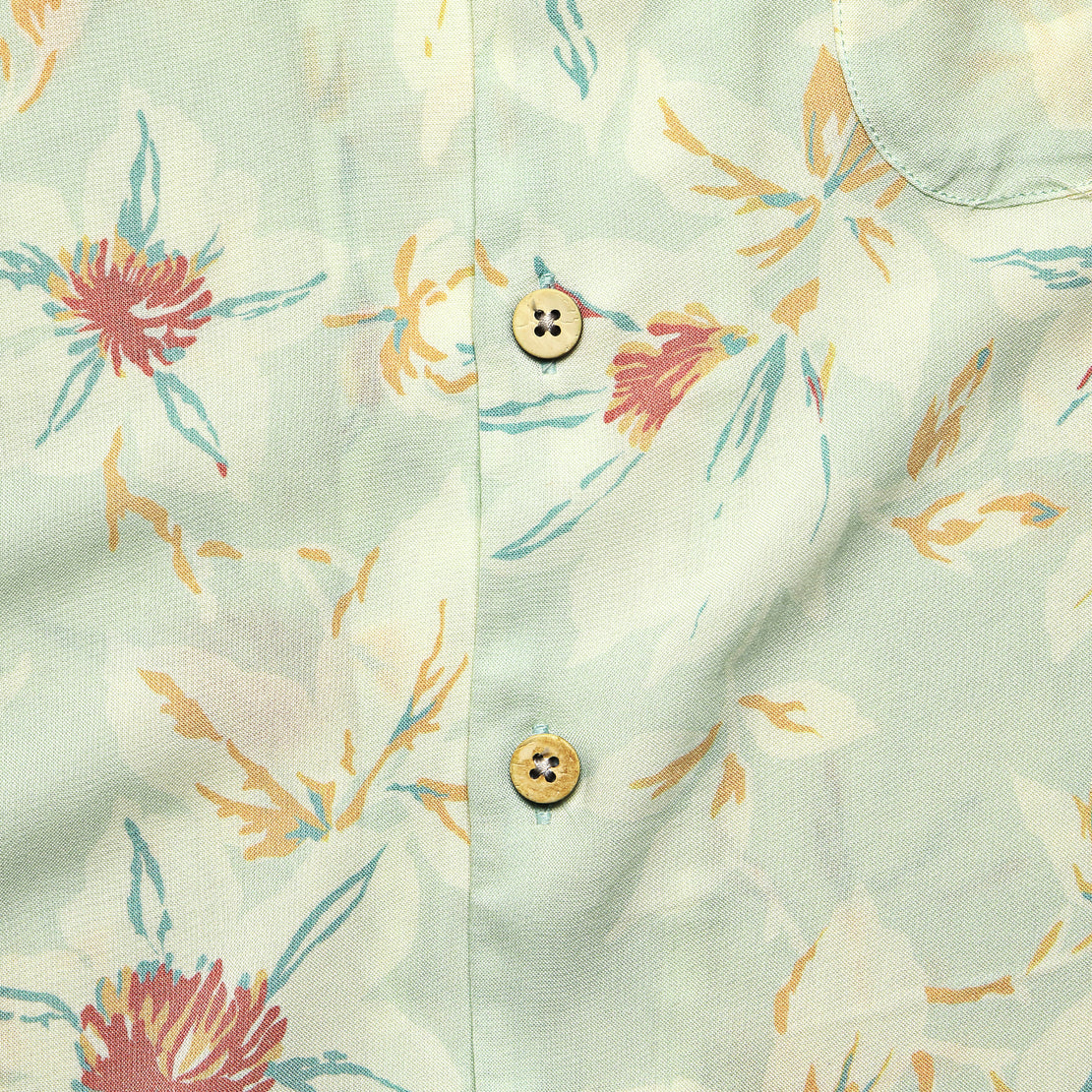 Kona Camp Shirt - Mint Floral