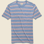 Stripe Garment Dyed Pocket Tee - Coast Coral - Faherty - STAG Provisions - Tops - S/S Tee