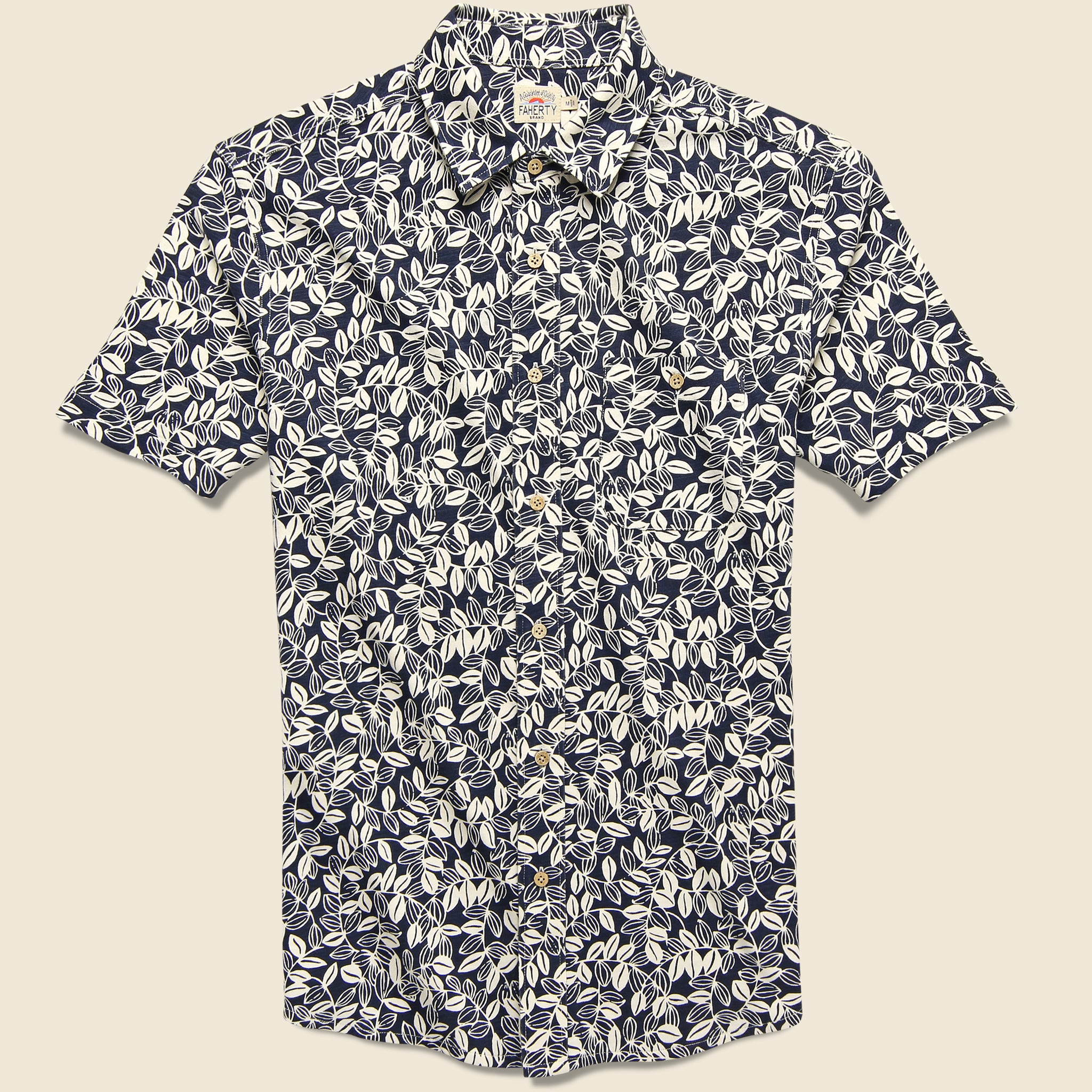 Knit Seasons Shirt - Navy Avallinas Print - Faherty - STAG Provisions - Tops - S/S Woven - Floral