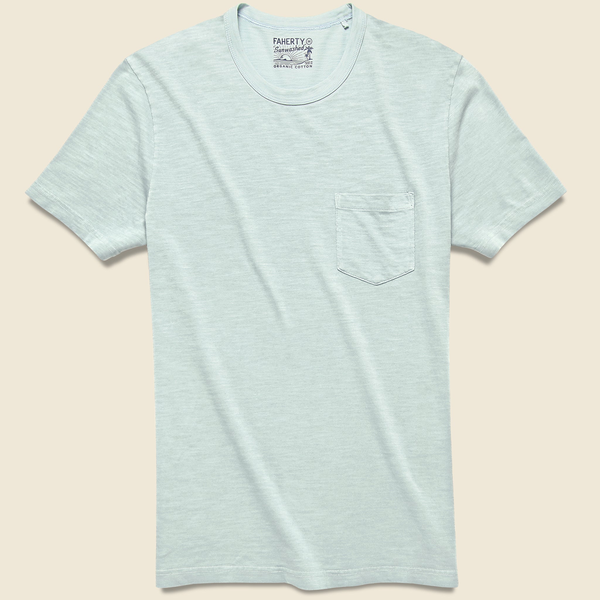 Garment Dyed Pocket Tee - Glacier Blue - Faherty - STAG Provisions - Tops - S/S Tee