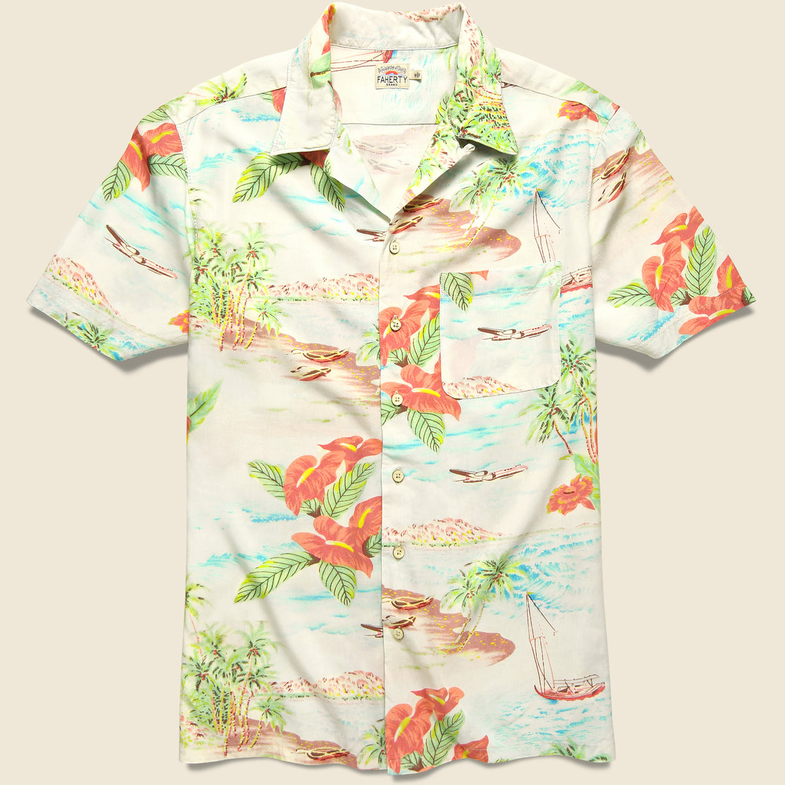 Faherty Kona Camp Shirt - Tropical Breeze