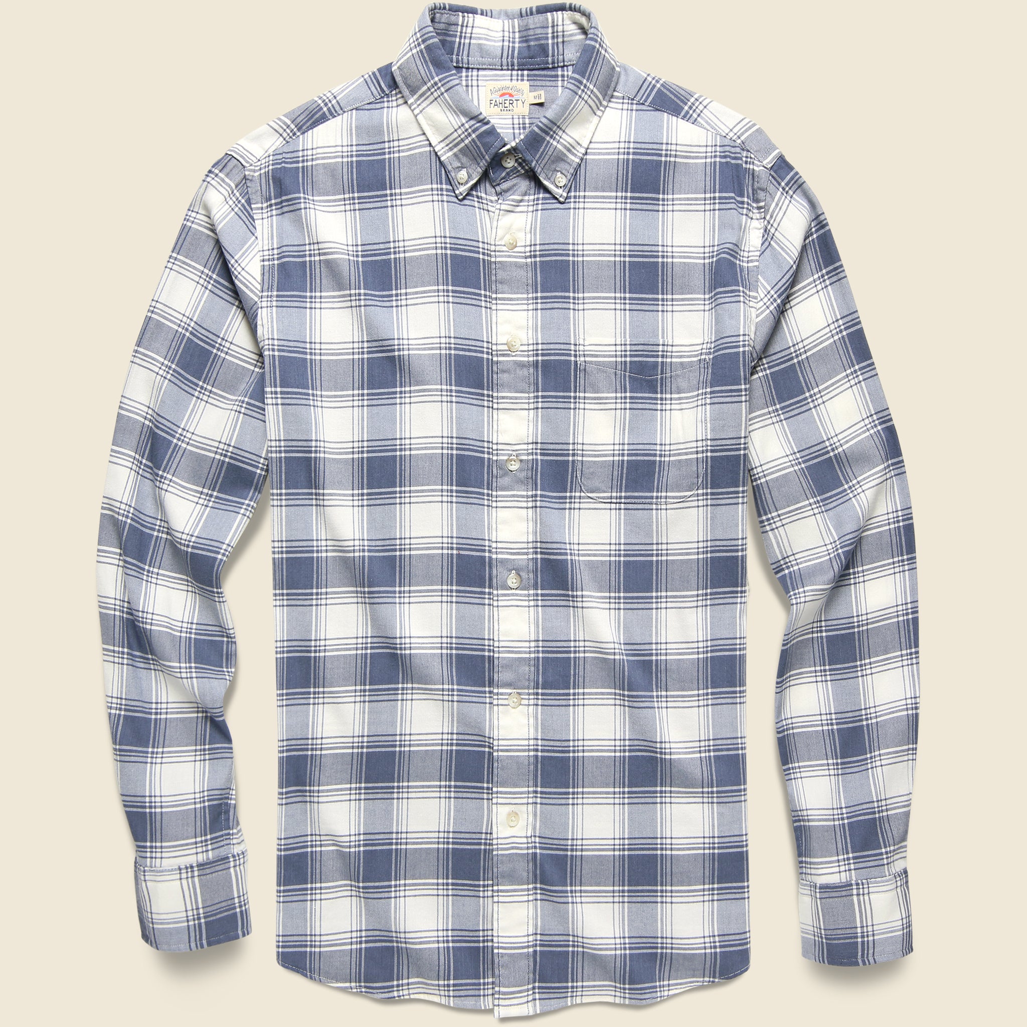 Lightweight Movement Flannel - Navy Cream Shadow Plaid - Faherty - STAG Provisions - Tops - L/S Woven - Plaid