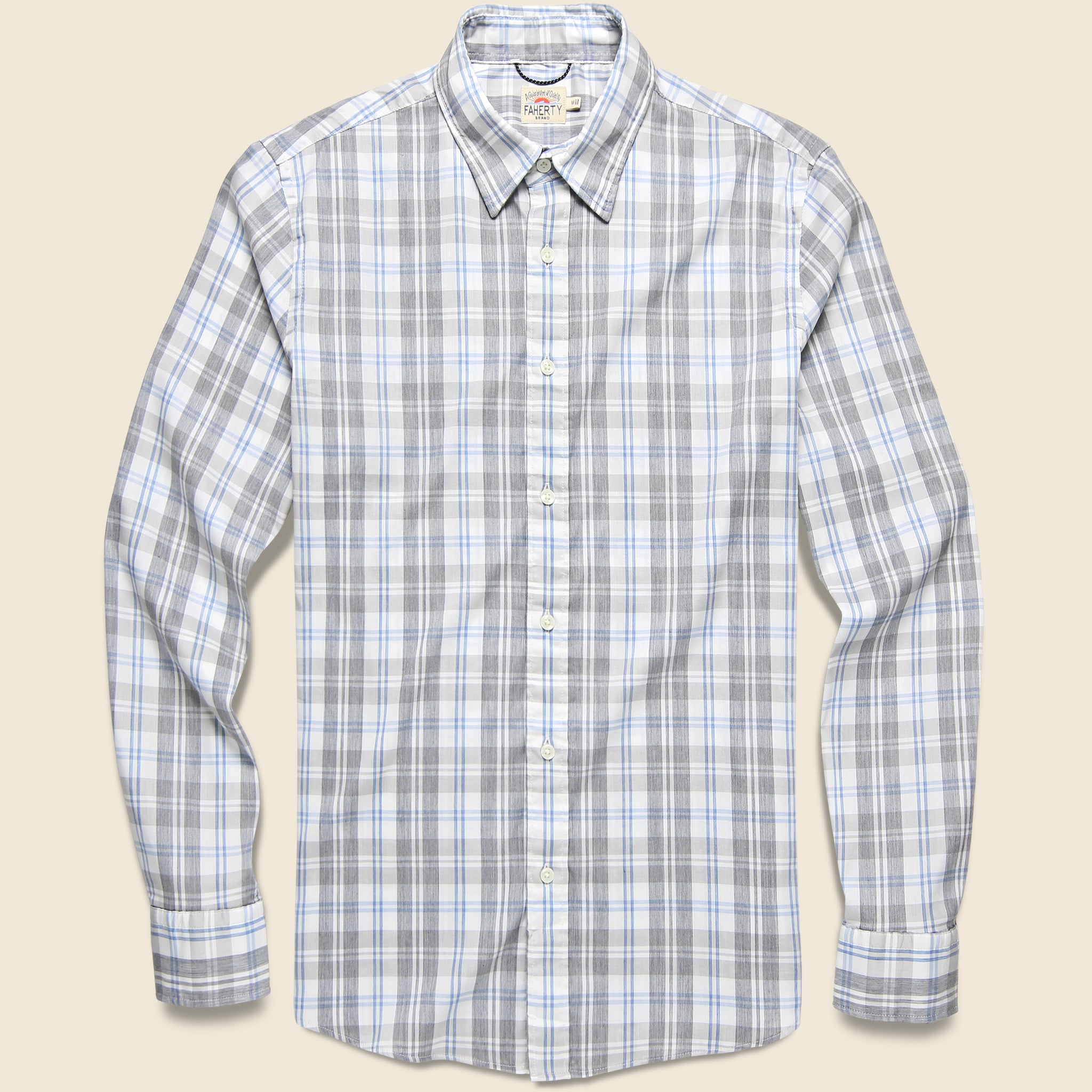 Movement Shirt - Grey Cream Plaid - Faherty - STAG Provisions - Tops - L/S Woven - Plaid