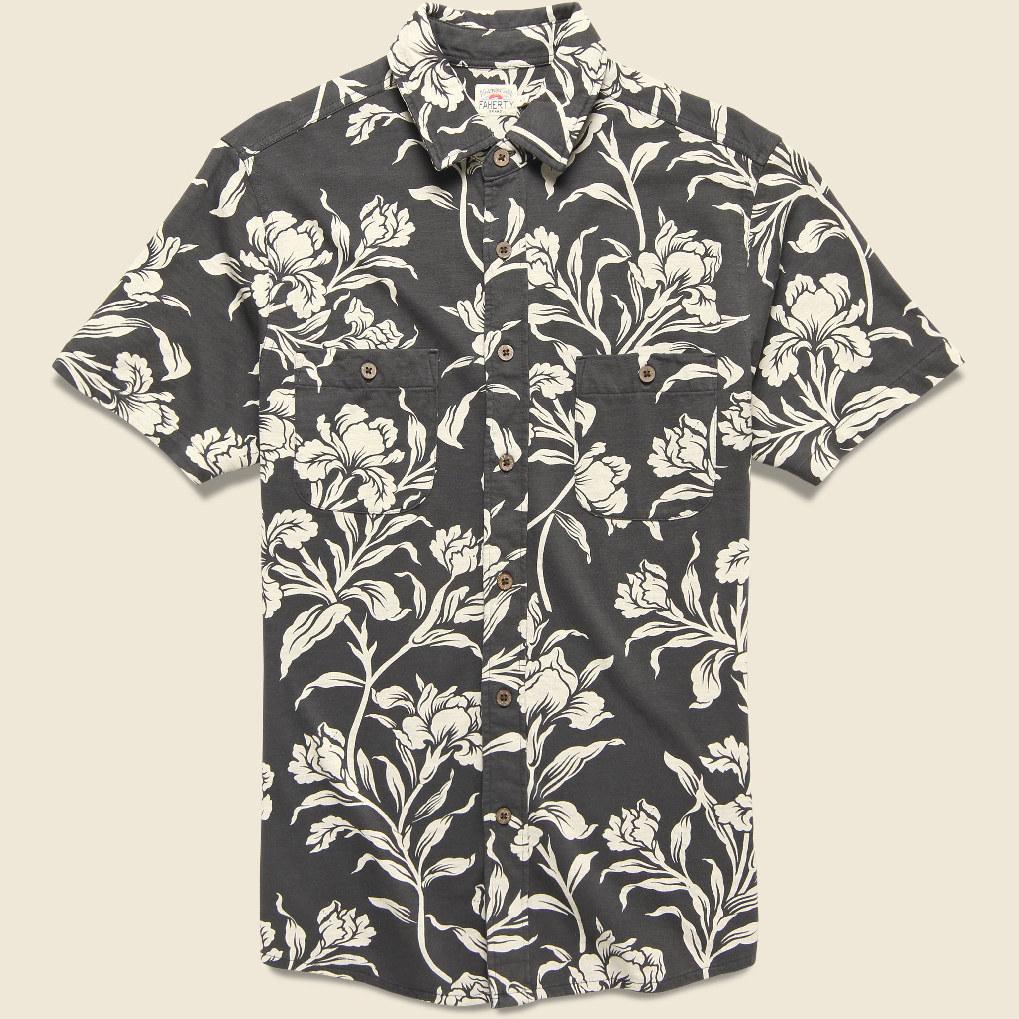Knit Seasons Shirt - Cream Ash Floral - Faherty - STAG Provisions - Tops - S/S Woven - Floral