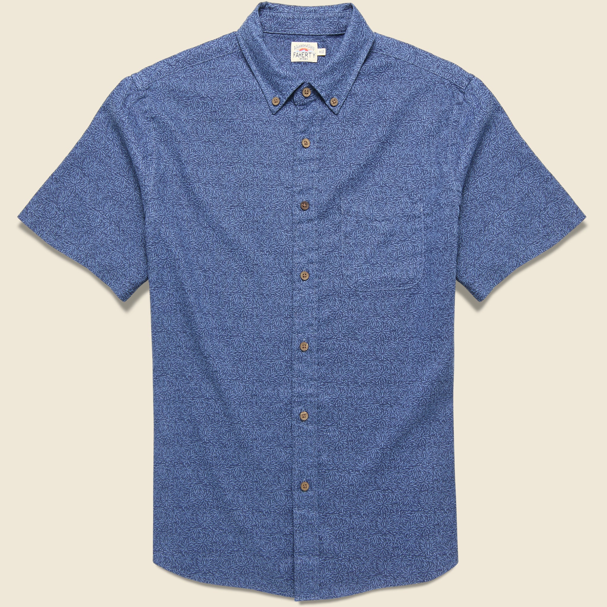 Breeze Shirt - Horizon Blues Frond Print - Faherty - STAG Provisions - Tops - S/S Woven - Other Pattern