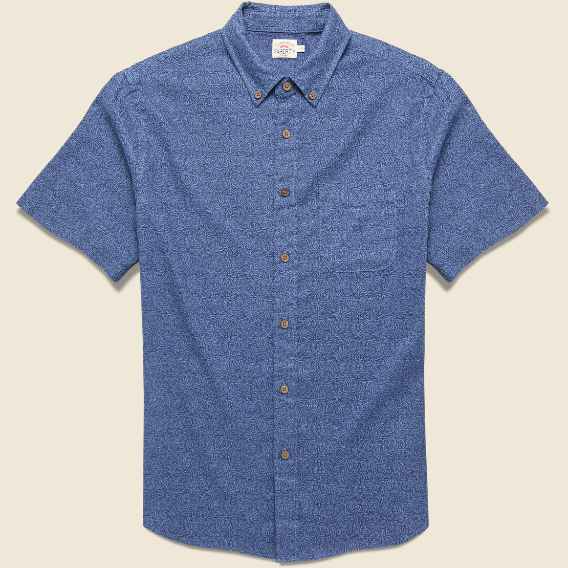 Faherty Breeze Shirt - Horizon Blues Frond Print
