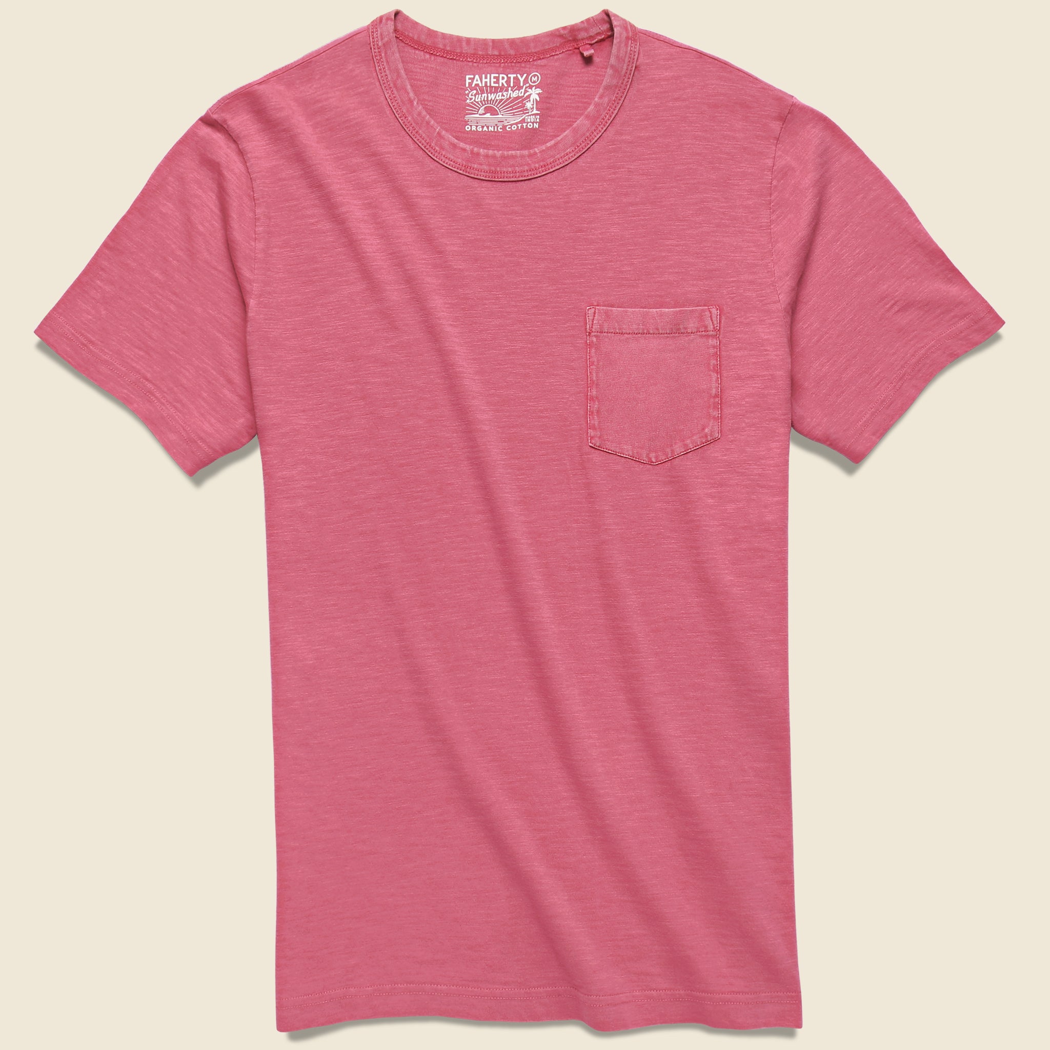 Garment Dyed Pocket Tee - Hibiscus - Faherty - STAG Provisions - Tops - S/S Tee