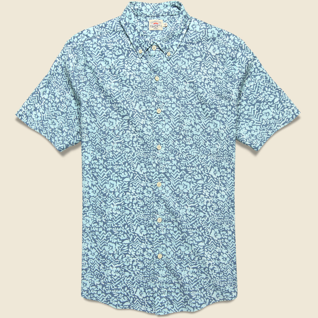 Faherty Breeze Shirt - Teal Waters Hilo