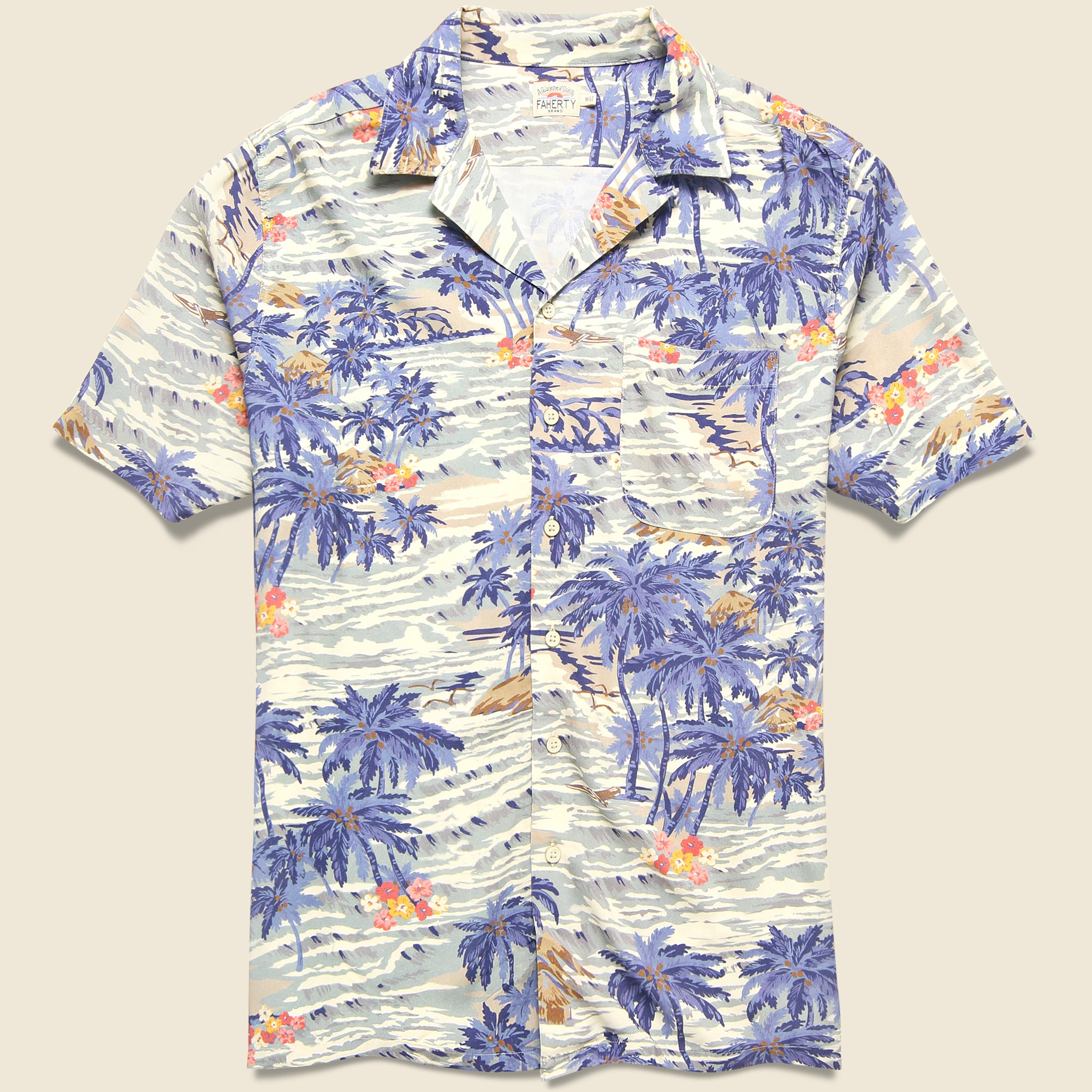 Kona Camp Shirt - South Pacific Swell - Faherty - STAG Provisions - Tops - S/S Woven - Other Pattern