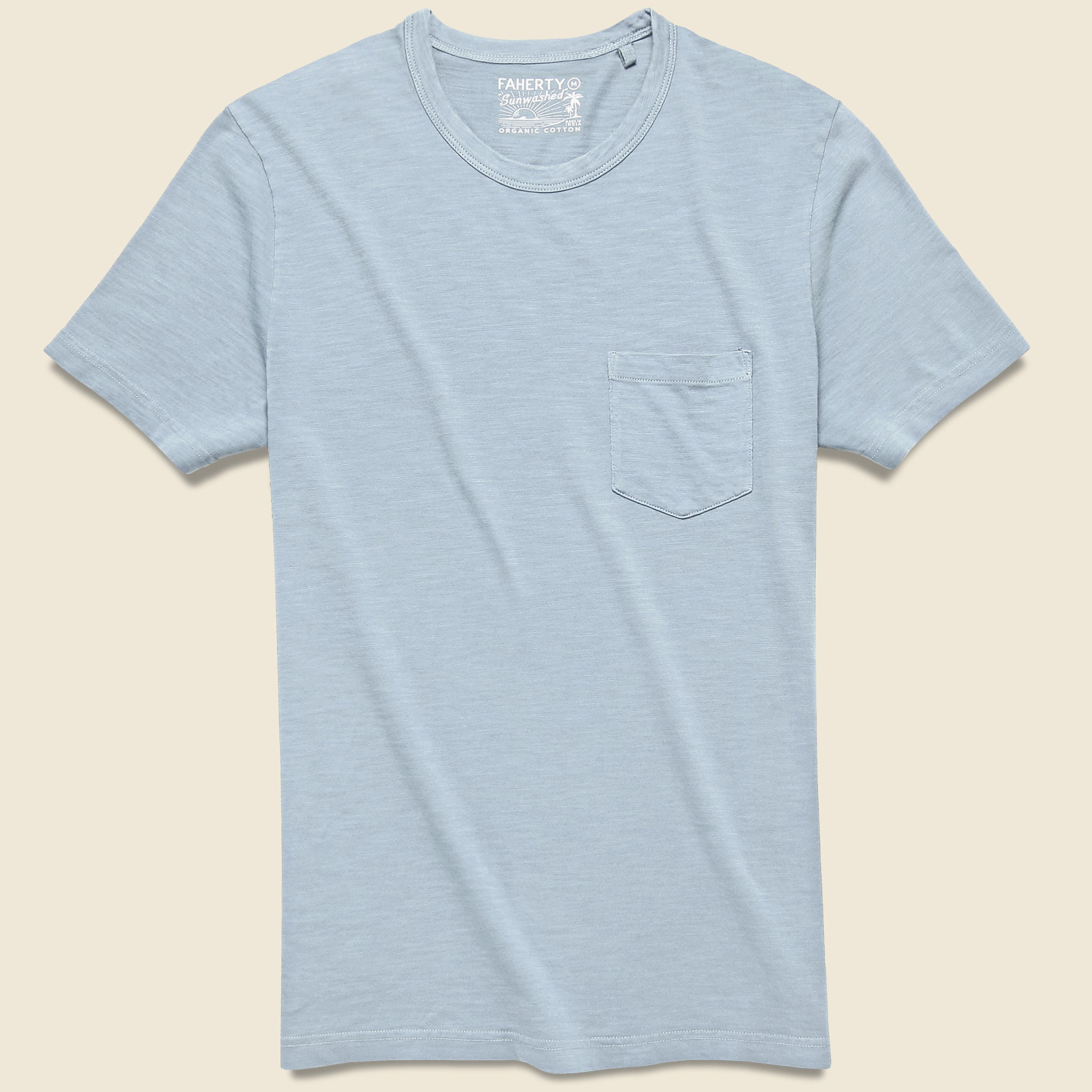 Garment Dyed Pocket Tee - Blue Breeze - Faherty - STAG Provisions - Tops - S/S Tee