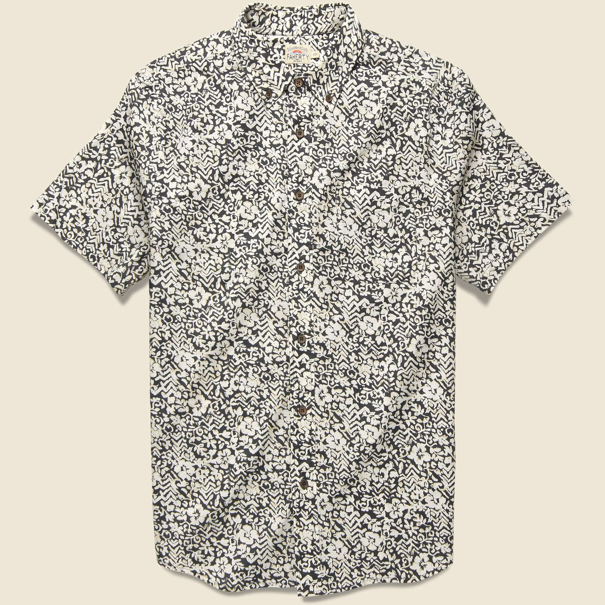 Stretch Playa Shirt - Washed Black Hilo - Faherty - STAG Provisions - Tops - S/S Woven - Floral
