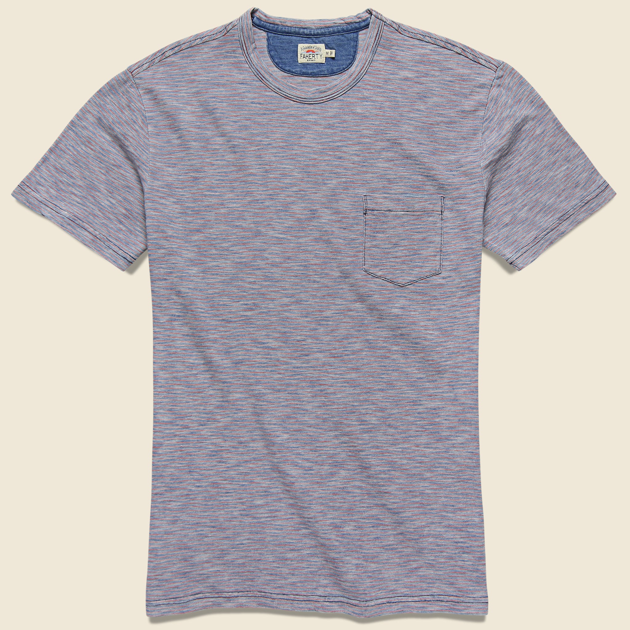 Indigo Pocket Tee - Red Sun - Faherty - STAG Provisions - Tops - S/S Tee