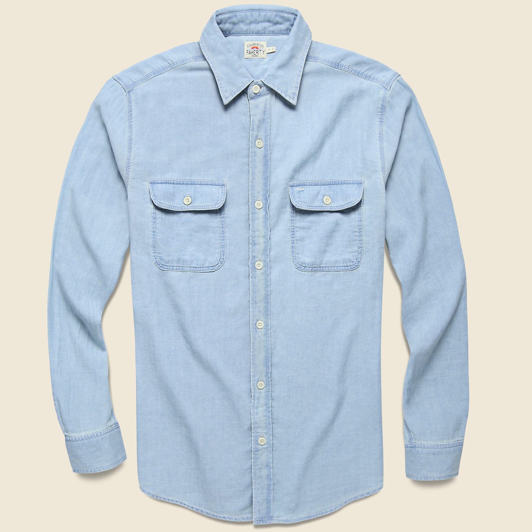 Penny Workshirt - Indigo Chambray - Faherty - STAG Provisions - Tops - L/S Woven - Solid