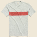 Surf Stripe Pocket Tee - Heather Grey Stripe - Faherty - STAG Provisions - Tops - S/S Tee