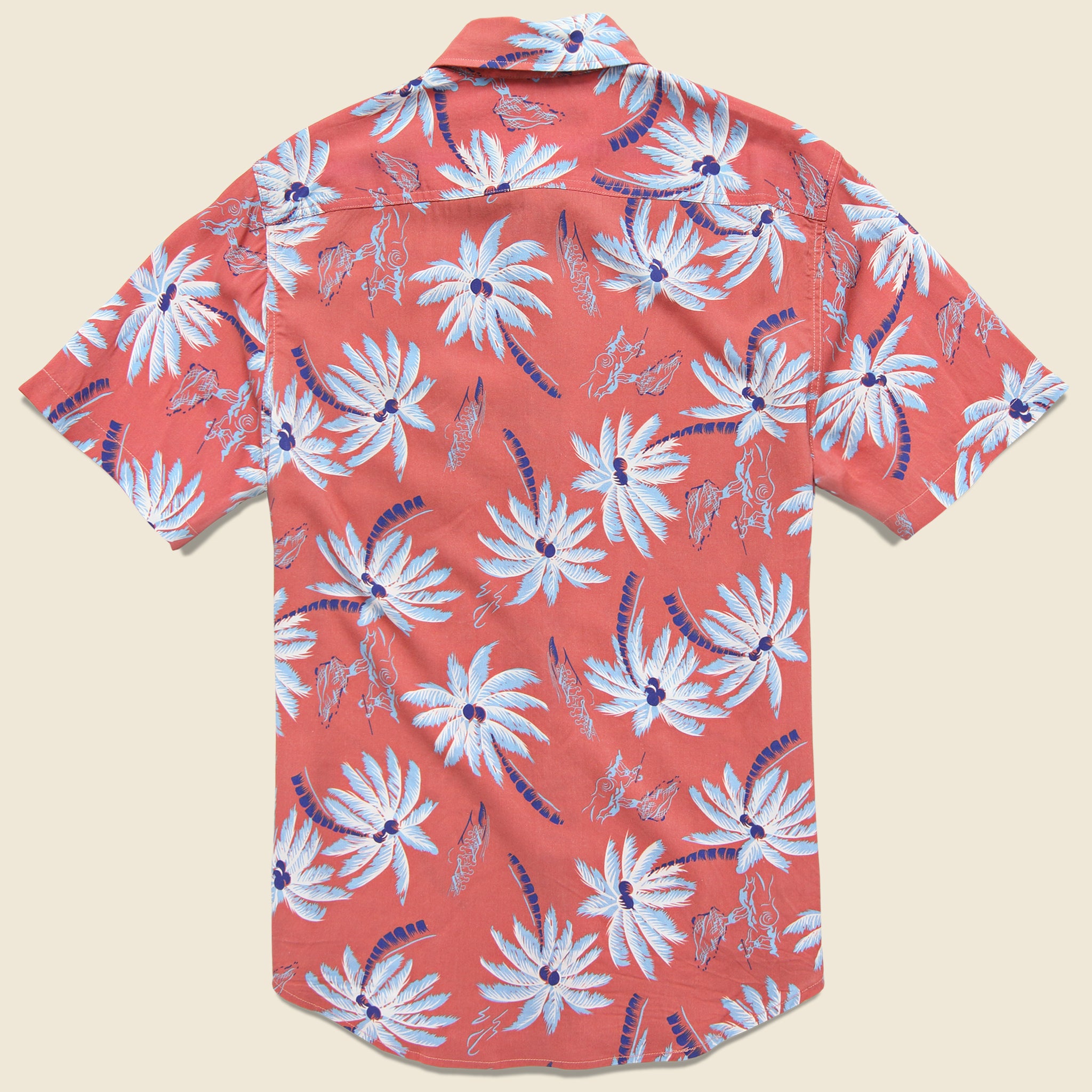 Rayon Hawaiian Shirt - Red Palm - Faherty - STAG Provisions - Tops - S/S Woven - Other Pattern
