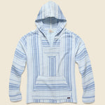 Doublecloth Baja Poncho - Light Indigo Serape - Faherty - STAG Provisions - Tops - Fleece / Sweatshirt