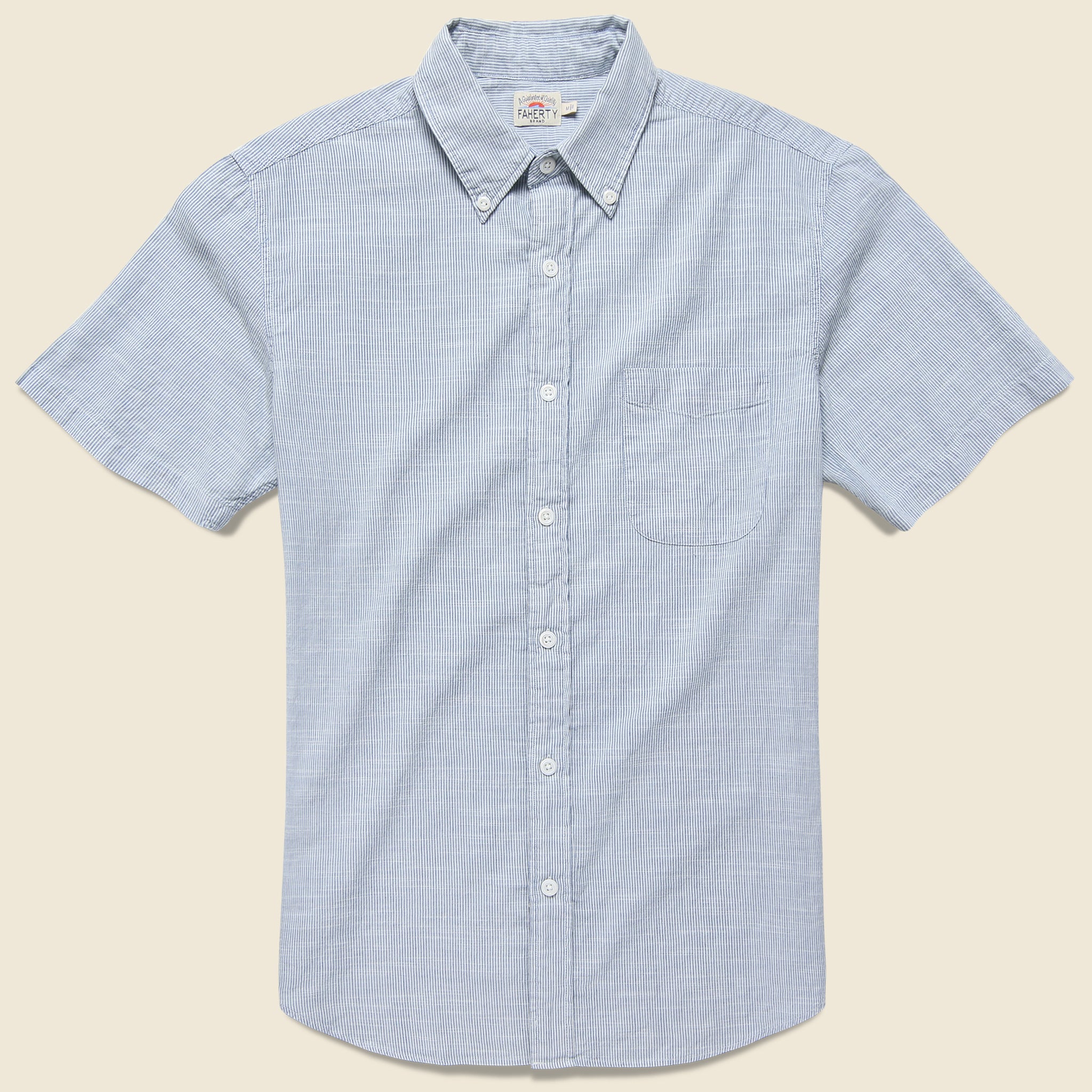 Pacific Shirt - Summer White Stripe - Faherty - STAG Provisions - Tops - S/S Woven - Other Pattern