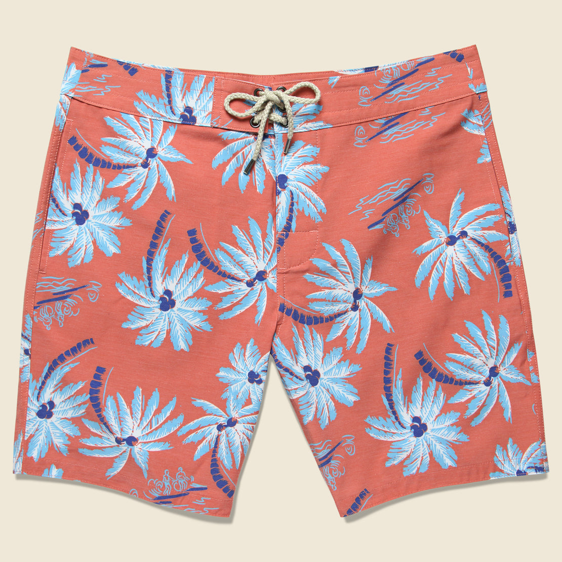 Faherty Classic 7" Boardshort - Red Palm