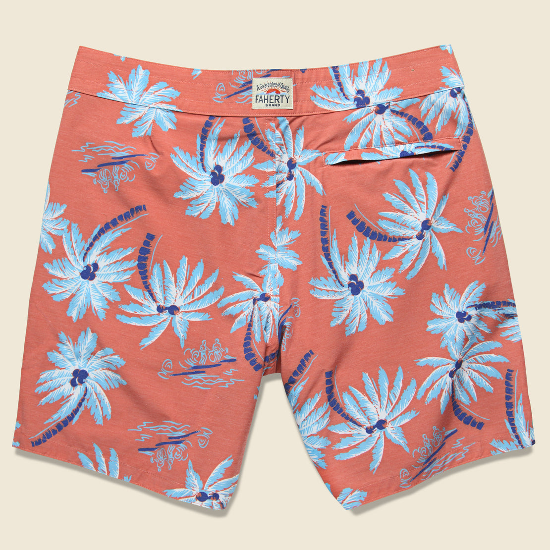 Classic 7" Boardshort - Red Palm