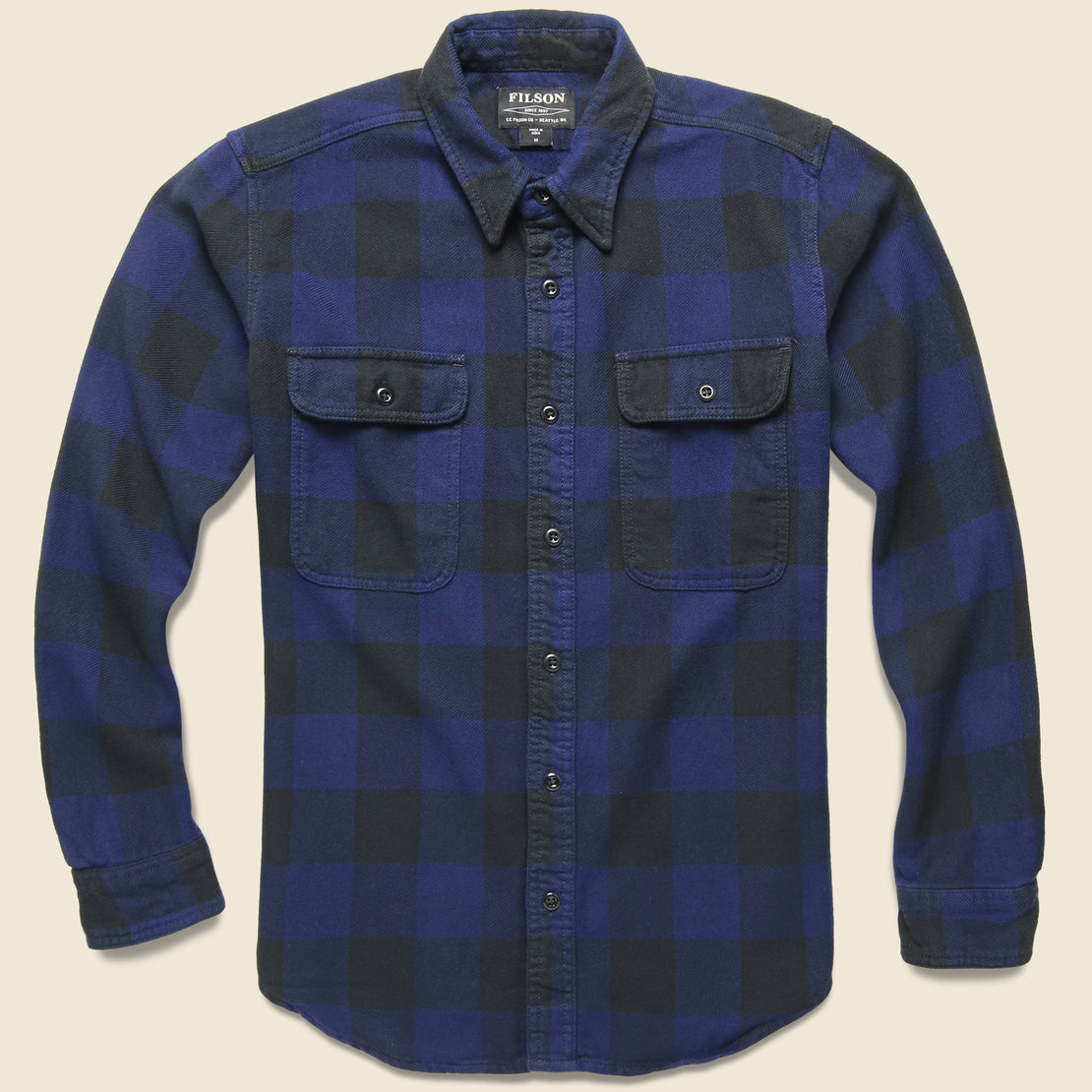 Filson Vintage Flannel Workshirt - Dark Blue/ Charcoal