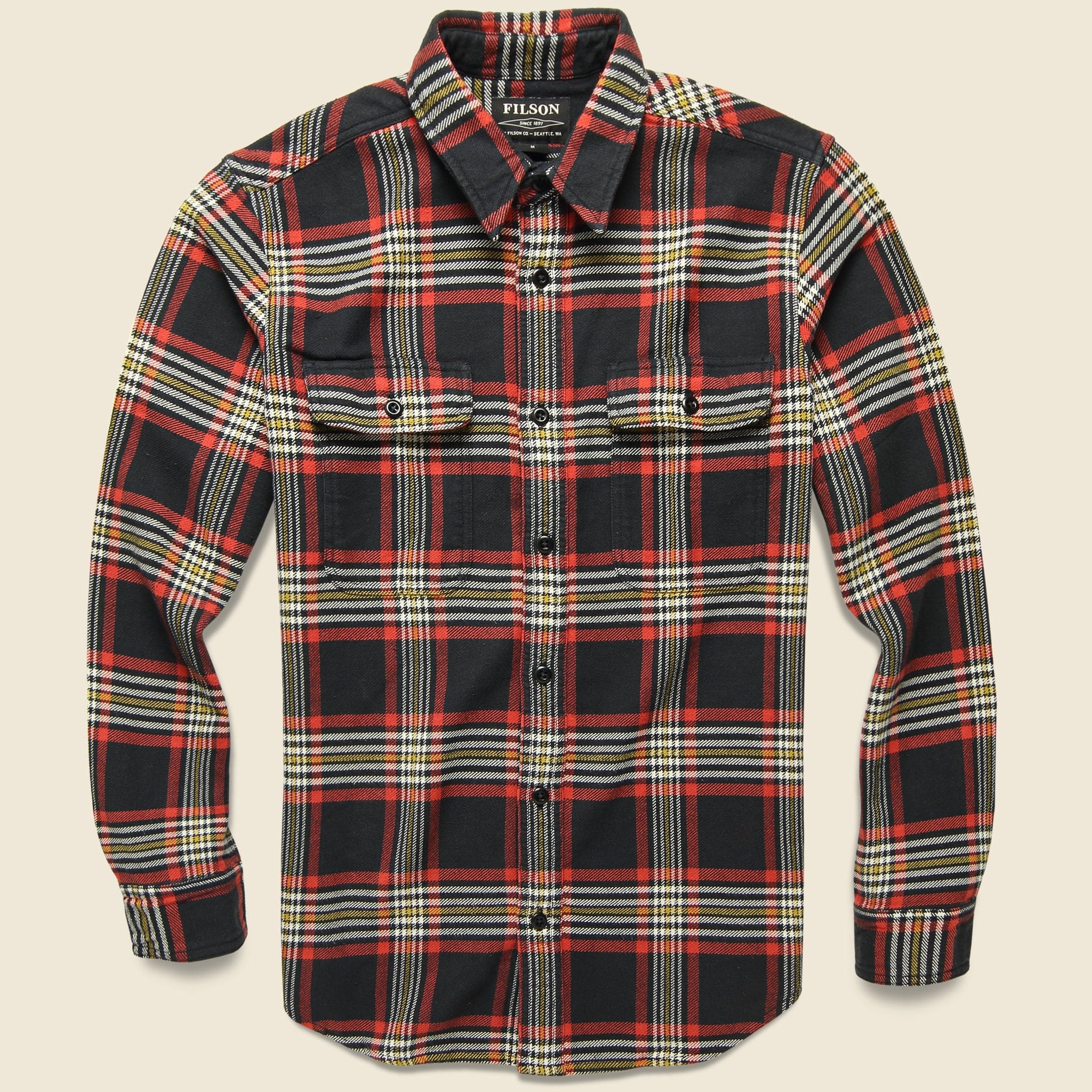 Vintage Flannel Workshirt - Black/Red/Gold - Filson - STAG Provisions - Tops - L/S Woven - Plaid