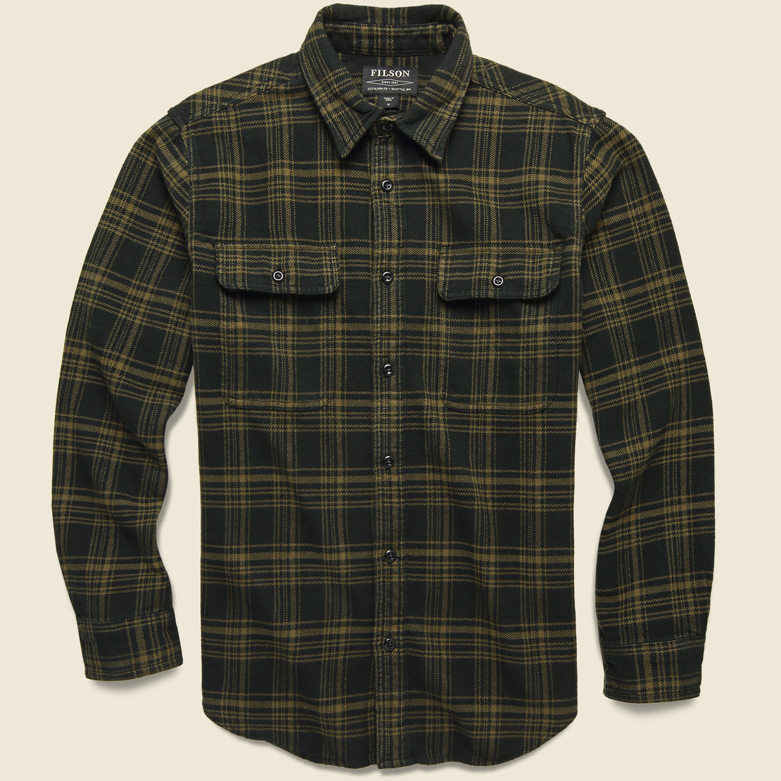 Filson Vintage Flannel Workshirt - Black/Olive