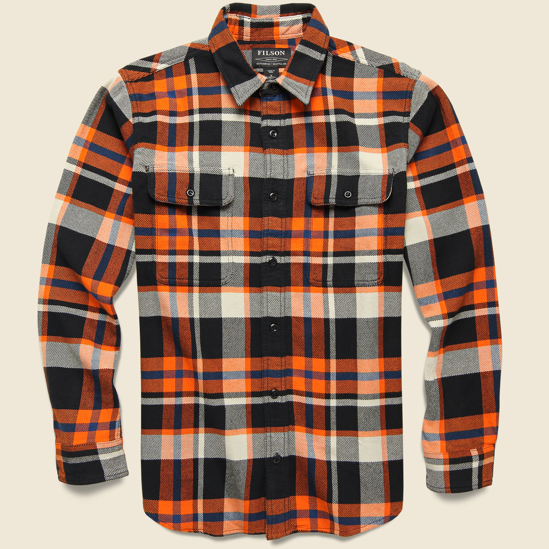 Filson Vintage Flannel Workshirt - Orange/Black
