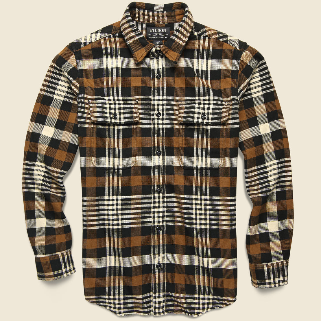 Filson Vintage Flannel Workshirt - Black/Brown