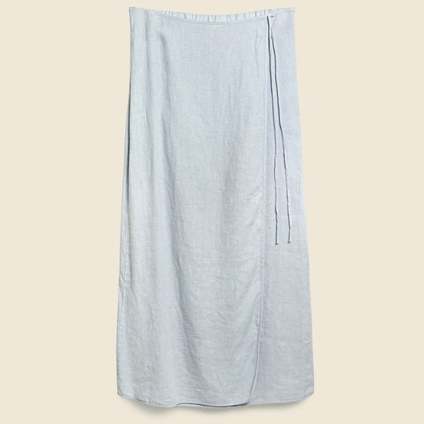 Anna Linen Wrap Skirt - Hazy Grey