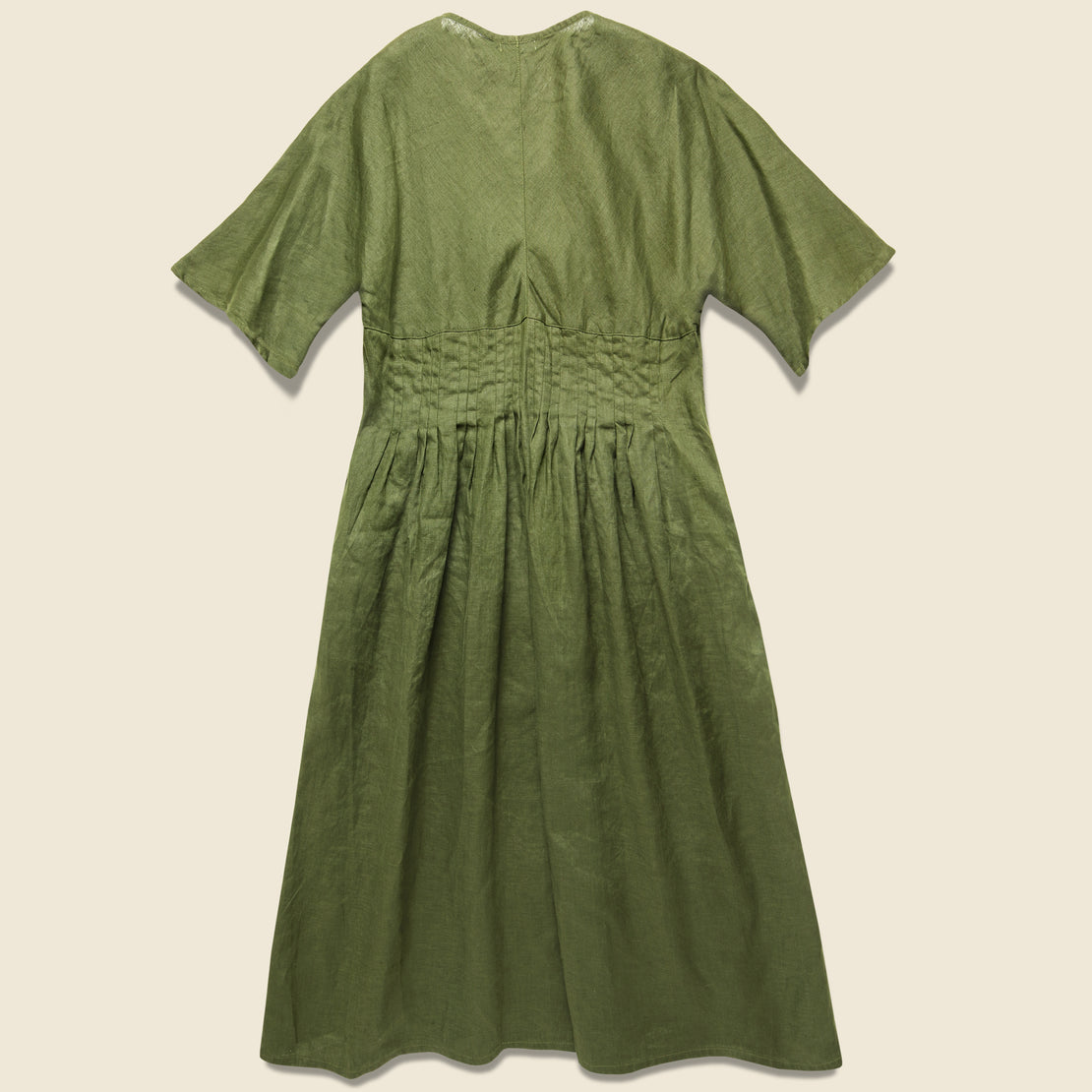 Annette V-Neck Dress - Olive - Fog Linen - STAG Provisions - W - Onepiece - Dress