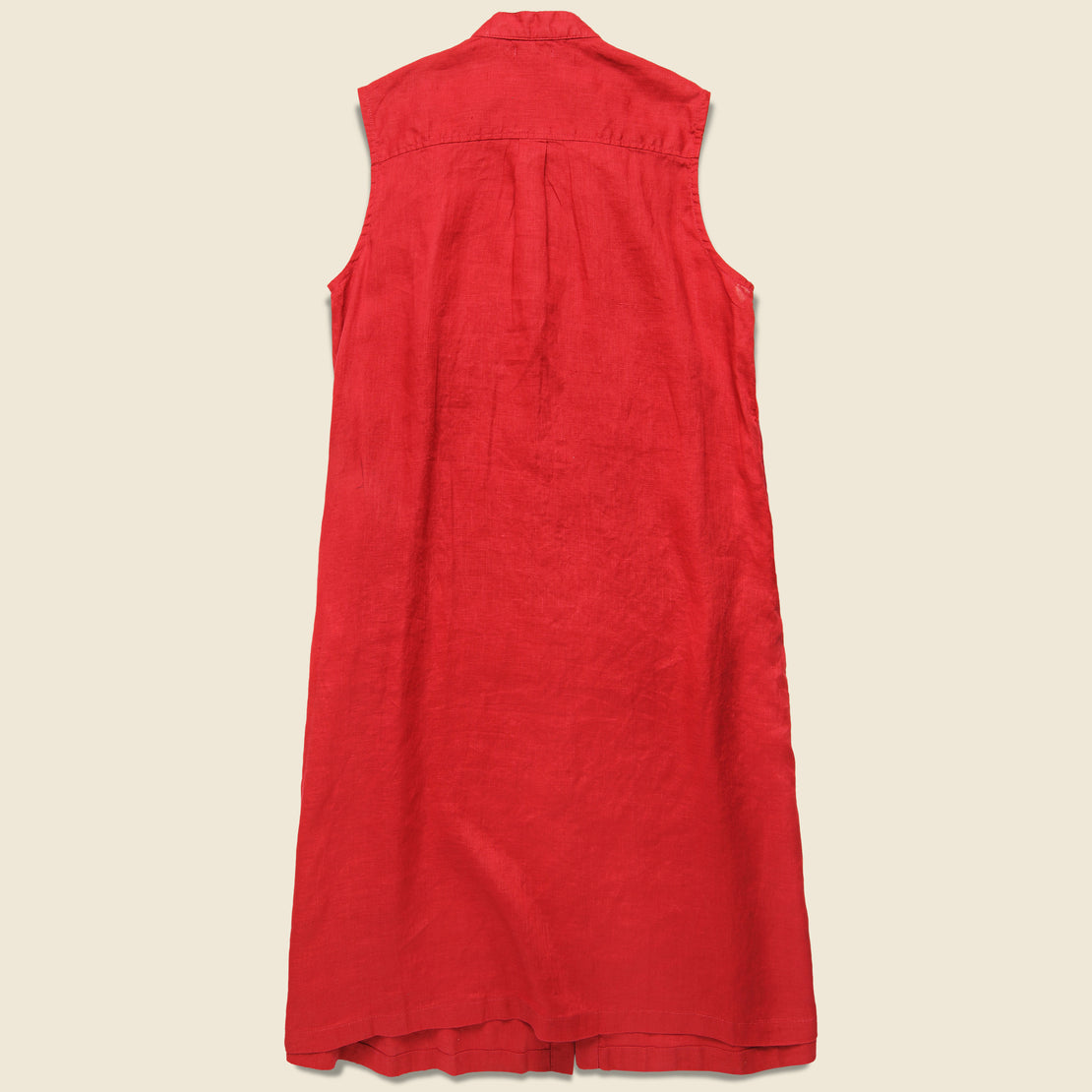 Ellen Sleeveless Button Front Dress - Coquelico
