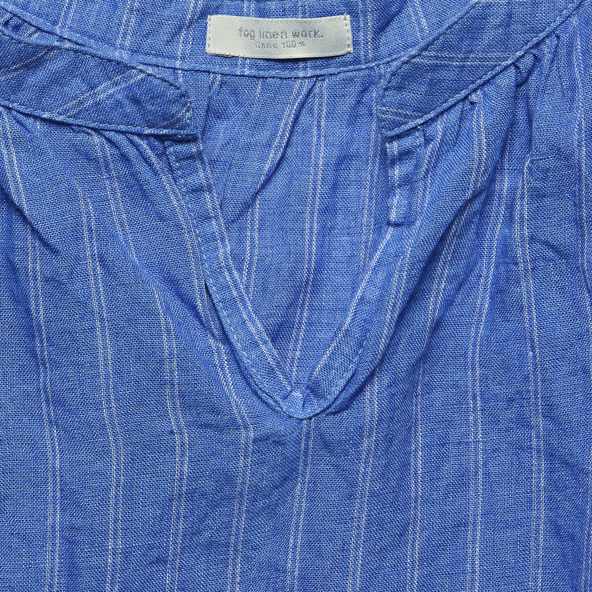 
                          Berit V-Neck Top - Bruno Blue - Fog Linen - STAG Provisions - W - Tops - S/S Woven
                        