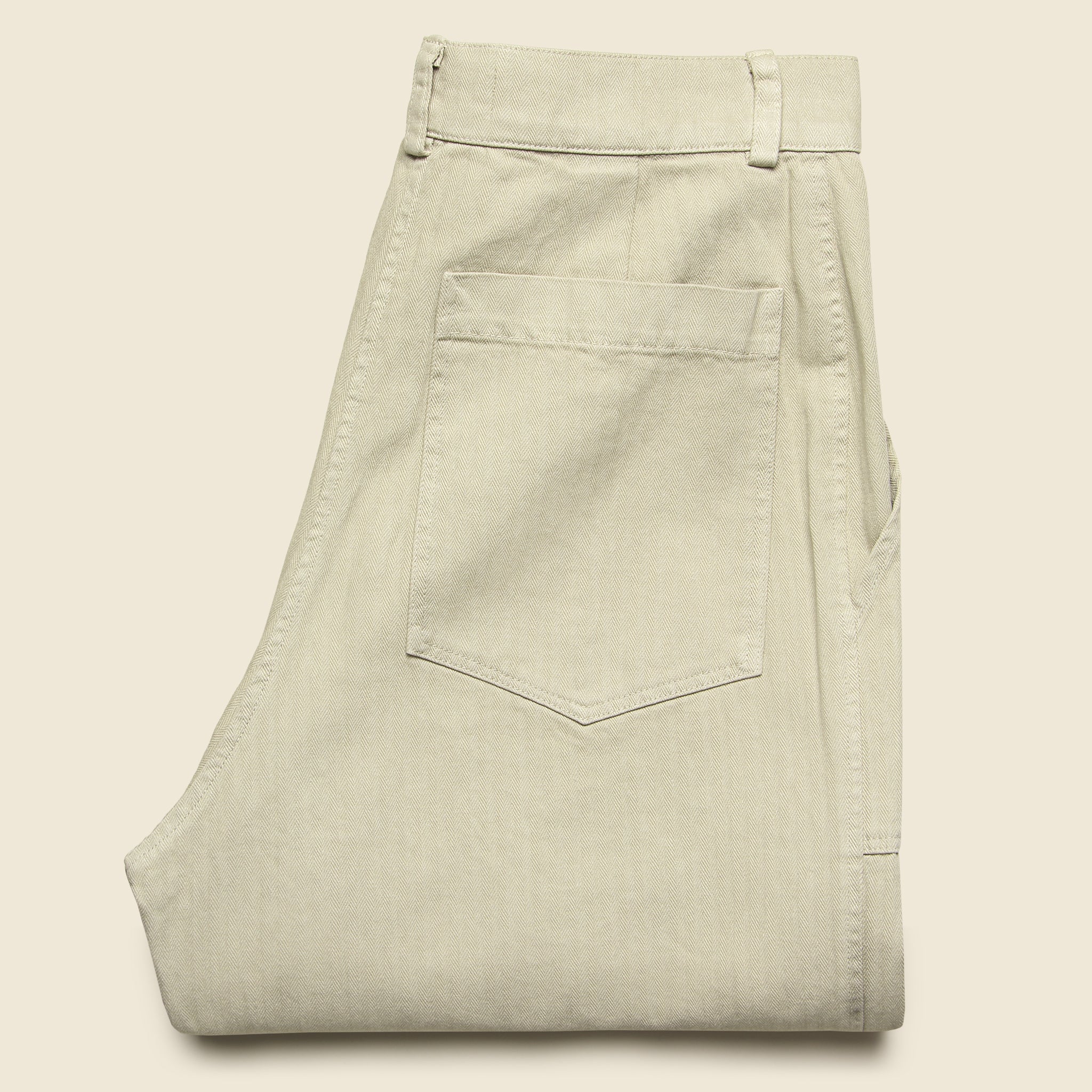 
                          Cargo Trouser - Khaki Herringbone - First Rite - STAG Provisions - W - Pants - Twill
                        