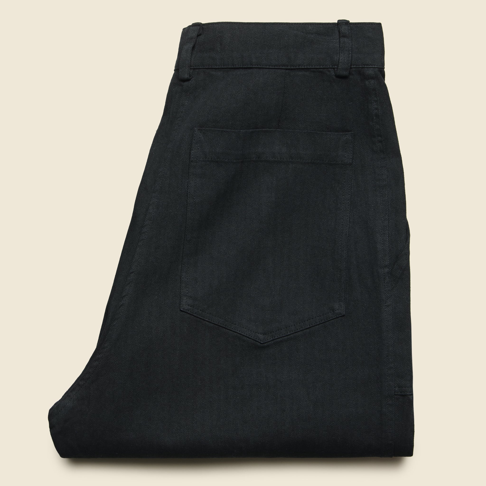 
                          Cargo Trouser - Black Herringbone - First Rite - STAG Provisions - W - Pants - Twill
                        