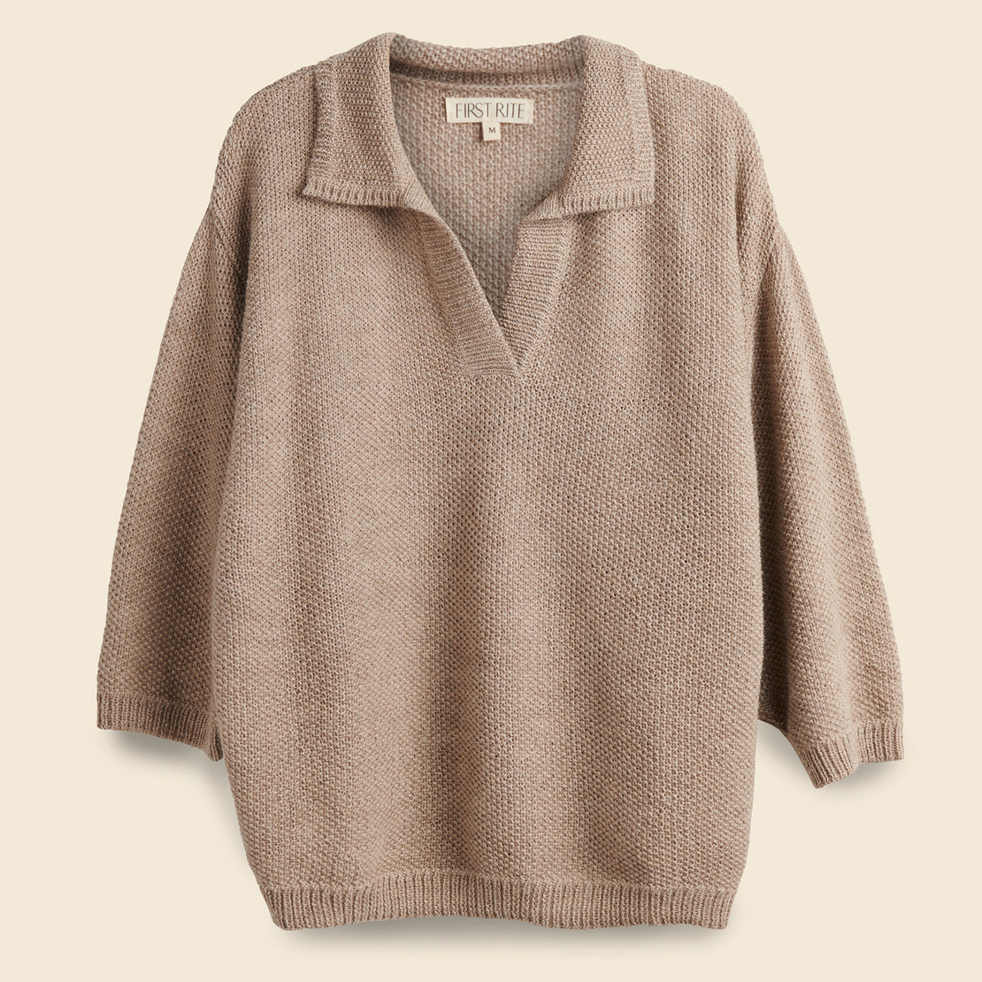First Rite Dolman Henley Sweater - Oatmeal