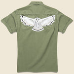 Twill Camp Shirt - Owl - Fort Lonesome - STAG Provisions - Tops - S/S Woven - Other Pattern