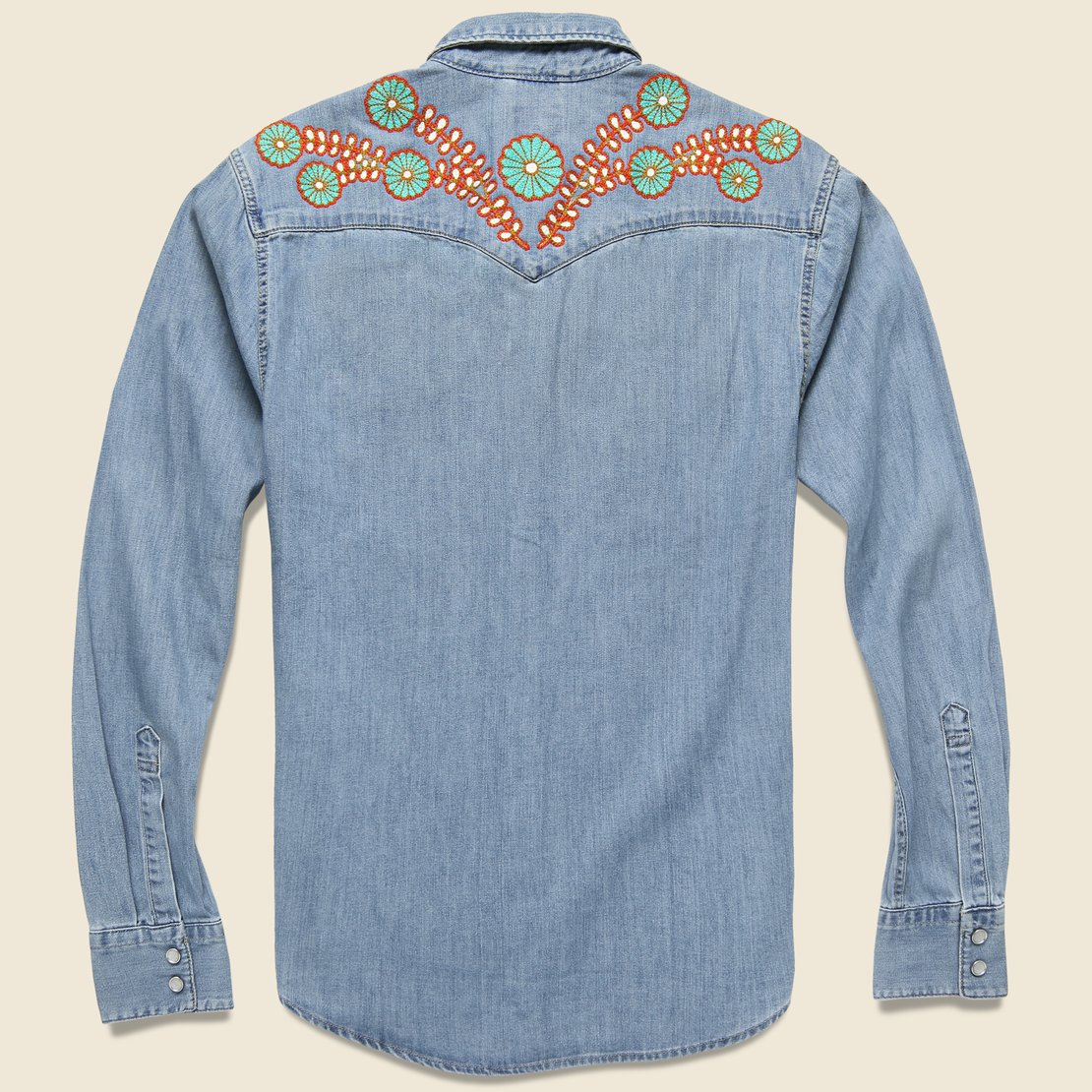 
                          Levi&#39;s Barstow Western - Teal/Orange/White Flowers - Fort Lonesome - STAG Provisions - Tops - L/S Woven - Other Pattern
                        