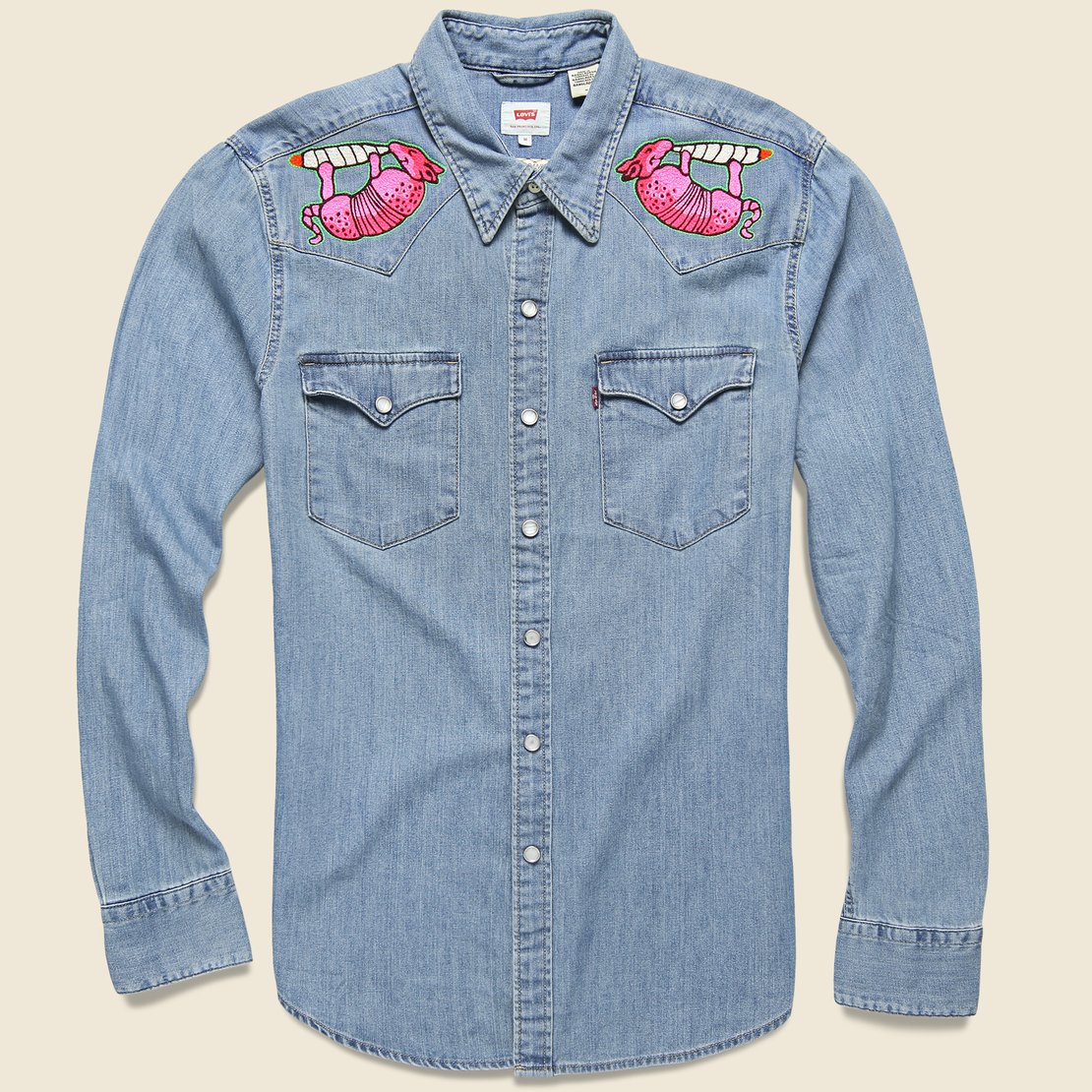 Fort Lonesome Levi's Barstow Western - Pink Armadillo Joint