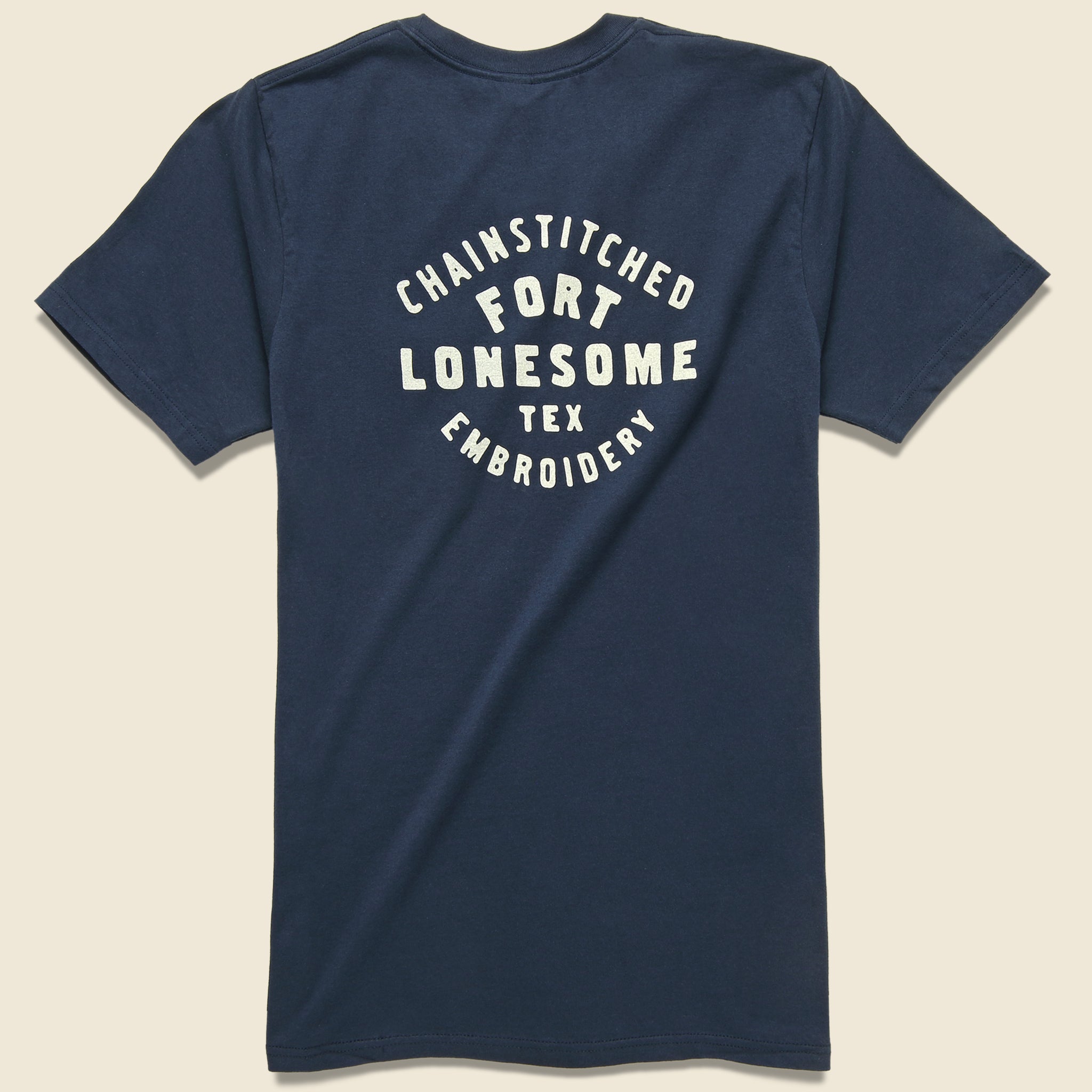 
                          Logo Pocket Tee - Navy - Fort Lonesome - STAG Provisions - Tops - S/S Tee - Graphic
                        