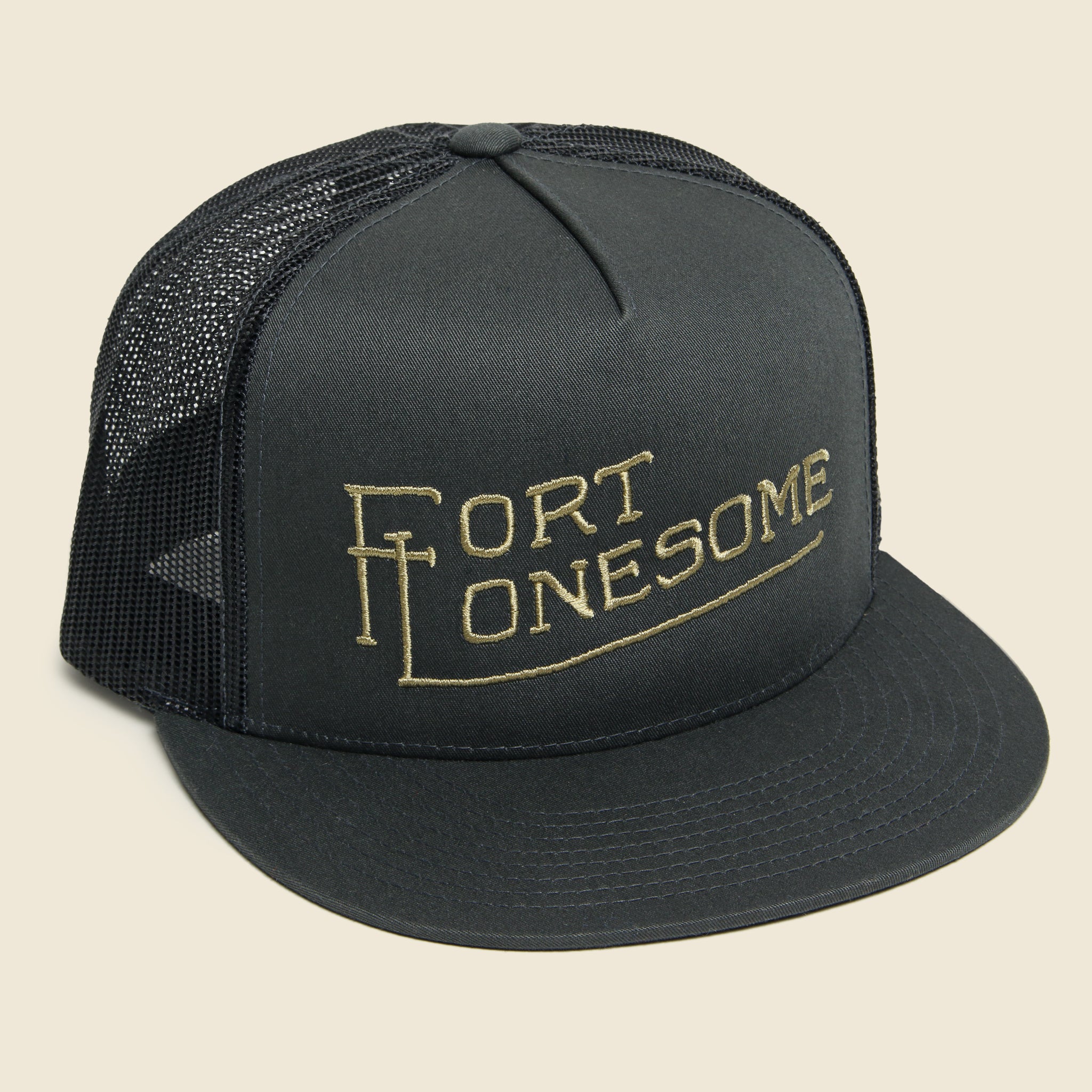 Embroidered Trucker Hat - Charcoal - Fort Lonesome - STAG Provisions - Accessories - Hats