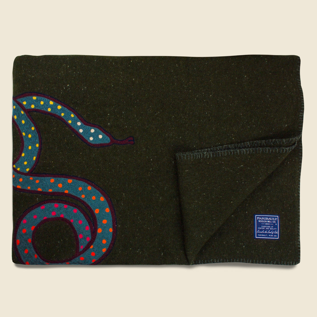 Wool Utility Blanket - United Snakes, Olive - Fort Lonesome - STAG Provisions - Gift - Blankets