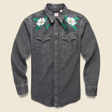 Ft. Lonesome x STAG Poppies Denim Western Shirt - Fort Lonesome - STAG Provisions - Tops - L/S Woven - Other Pattern