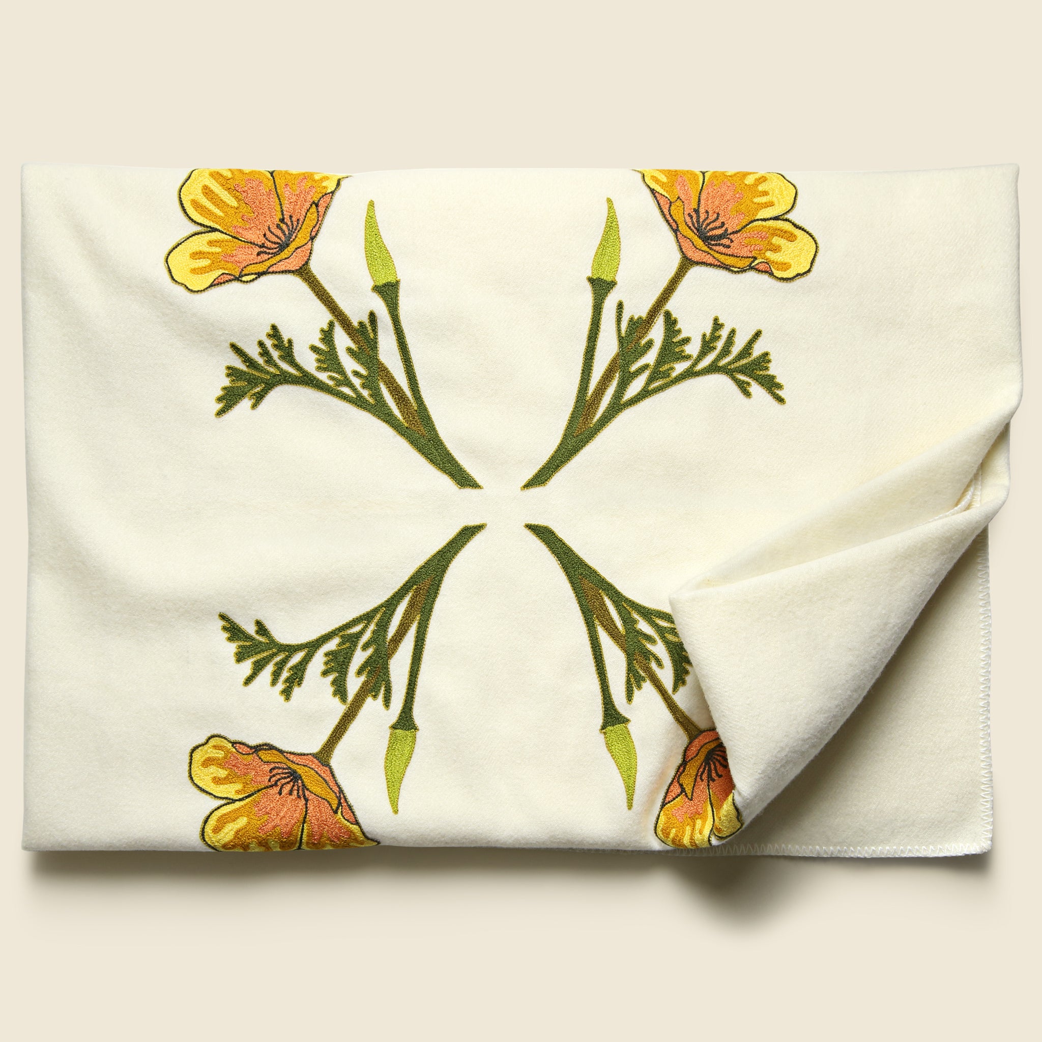 
                          California Poppies Large Wool Blanket - Bone - Fort Lonesome - STAG Provisions - Gift - Blankets
                        