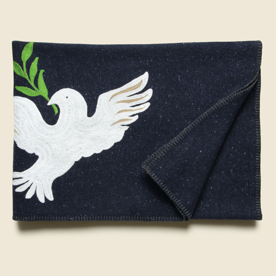 Peace Dove Small Utility Blanket - Navy