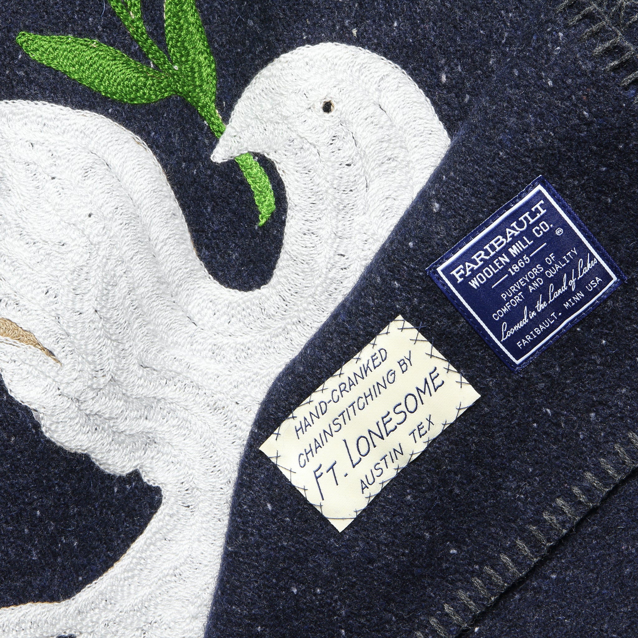 Peace Dove Small Utility Blanket - Navy - Fort Lonesome - STAG Provisions - Gift - Blankets